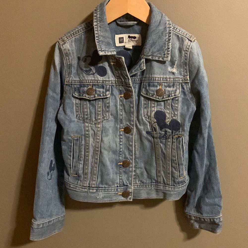 Gap embroidered Mickey Mouse Jean jacket. Size small